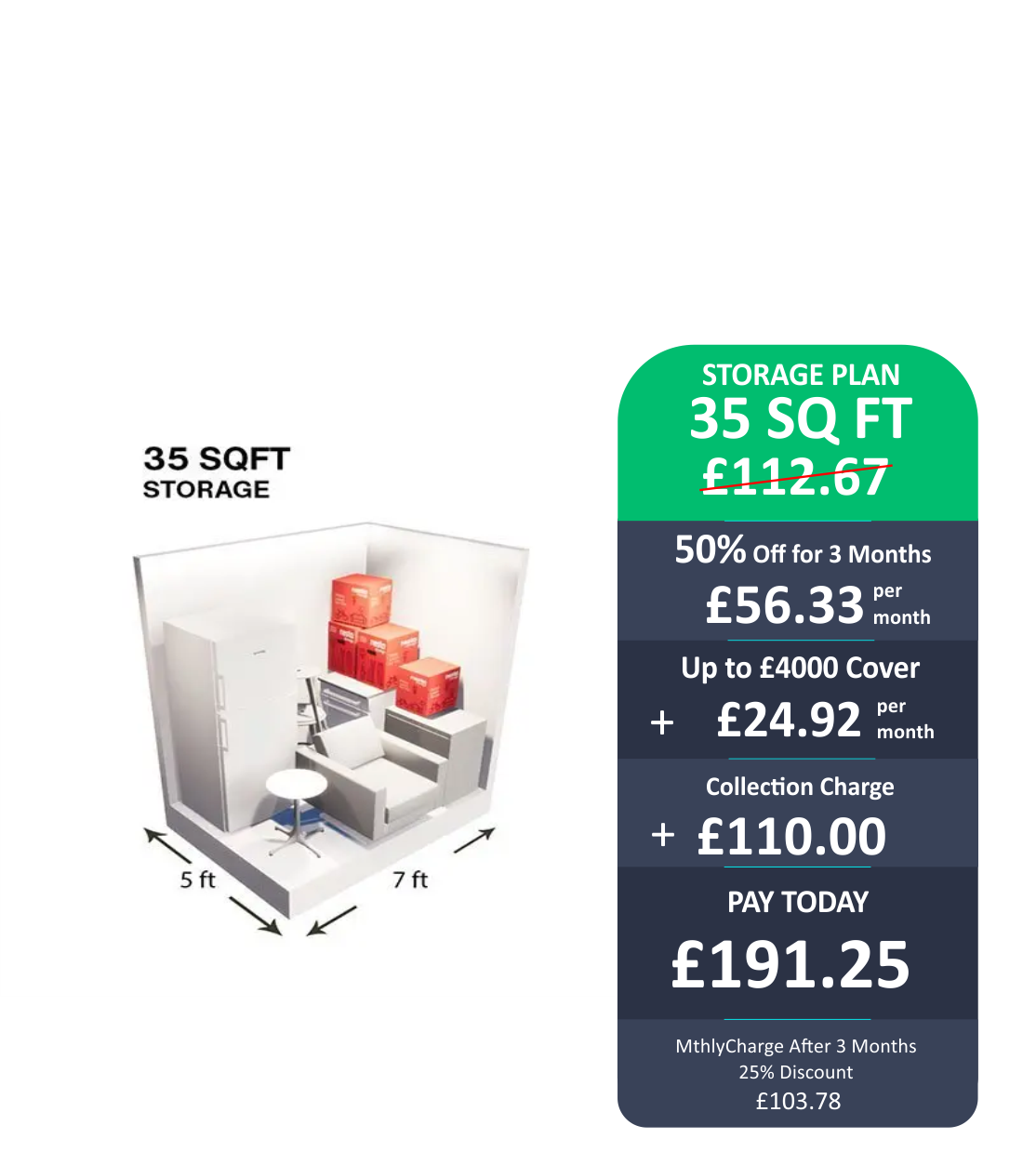 Storage Pod - 35 Sq Ft £4000 Cover